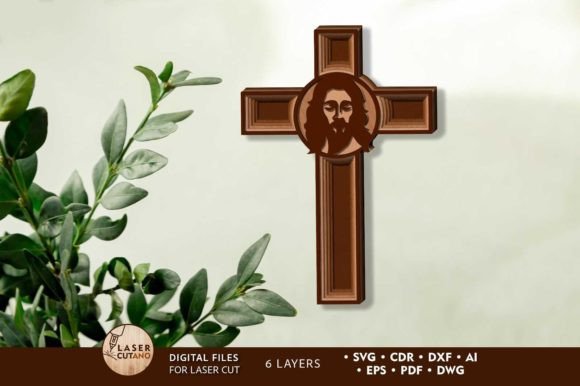 Christian Cross Multilayer Home Decor for Laser Cutting