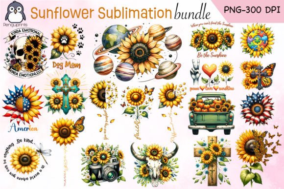 Sunflower Sublimation Bundle: Graphics & Crafts for Branding